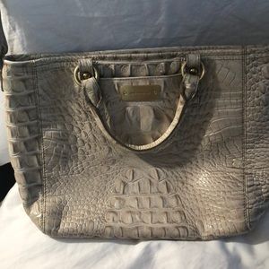 Brahmin Cream & Gold Cross Body Exc Shape Purse